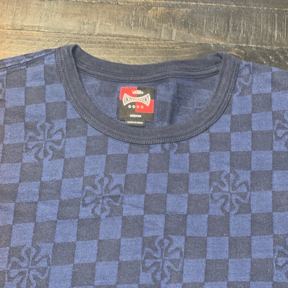 (EUC) VANS Blue Short Sleeve Checkerboard T-Shirt Men’s Size Medium - Picture 3 of 13